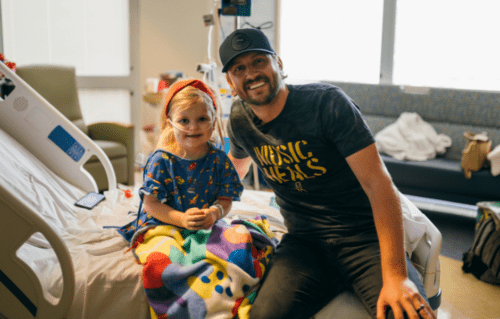 Drew Baldridge with patient